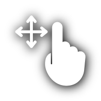 Finger icon with dragging arrows